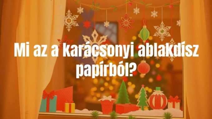 Handmade paper Christmas window decorations, festive holiday design, colorful paper snowflakes and ornaments, cozy home setting, warm lighting, illustrative style.