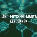 Digital blockchain network visualization, glowing blocks connected in a chain, futuristic blue and green hues, abstract and modern style.