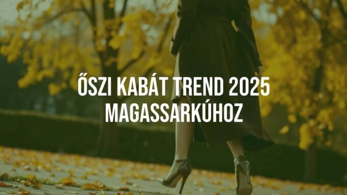 Elegant woman in a stylish 2025 autumn coat, walking confidently in high heels, golden leaves falling, romantic and warm atmosphere, realistic.