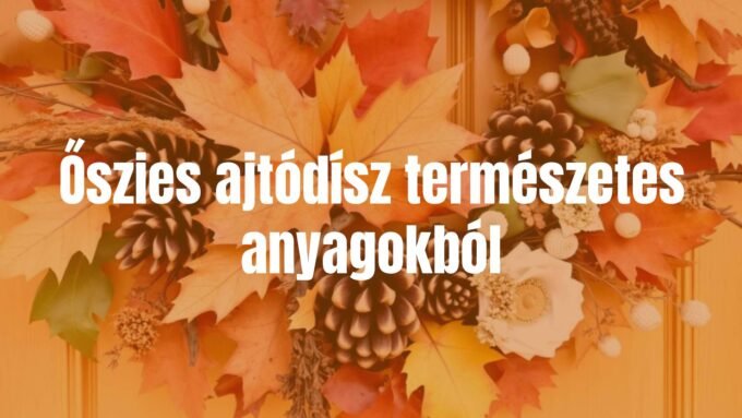 Autumn door decor made of natural materials like leaves, pine cones, and dried flowers, warm and cozy atmosphere, rustic style, realistic.