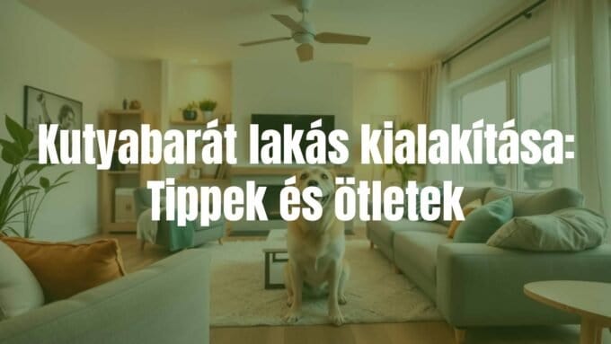 A cozy modern living room with a happy dog, stylish pet-friendly furniture, soft lighting, warm tones, realistic.