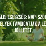 A serene person meditating in a peaceful natural setting, surrounded by greenery, symbolizing mental well-being and daily self-care practices, soft sunlight, tranquil atmosphere, realistic style.