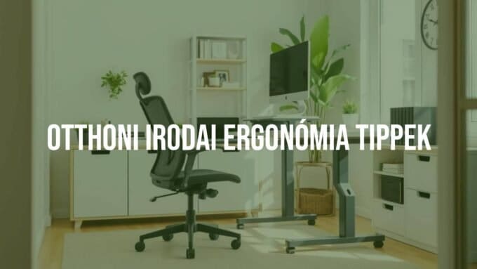 A modern home office setup with ergonomic chair, adjustable desk, and proper monitor height, bright and organized workspace, realistic.